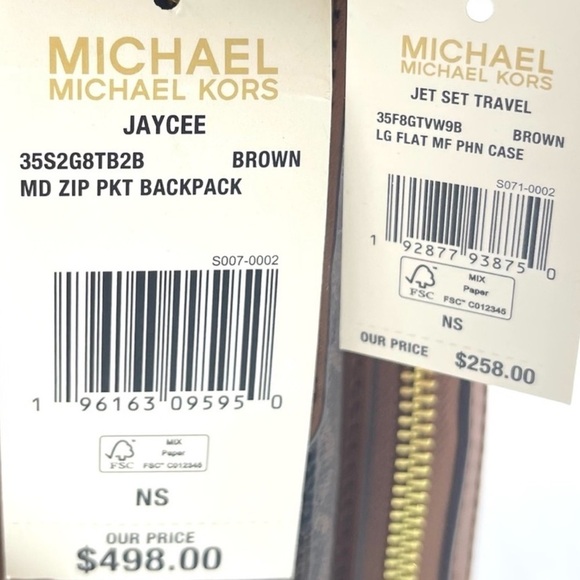 Michael Kors Medium Jaycee Zip Packet Backpack & Phone Case Wallet Wristlet - Picture 12 of 12